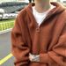 Loose Half Zipper Hooded Sweater Men's Autumn And Winter Knitted Sweater Pullover Jacket_viptrois.com