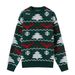 Loom Loom Cross-Border New Winter Clothing European And American Long Sleeve Jacquard Men's Christmas Round Neck Pullover Sweater_viptrois.com