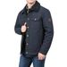 Men's Fleece-Lined Winter Jacket With Sherpa Collar - Windproof Cotton Blend Coat For Outdoor & Casual Wear (Khaki, Army Green, Navy Blue)_viptrois.com