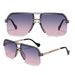 Men's Sunglasses New Half Frame Sunglasses, Retro Tortoise Shell Fashion Gradient Color Anti Ultraviolet Sunglasses_viptrois.com