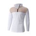 Men's Long Sleeve Half-Zip Sweatshirt - Color Block Stand Collar Casual Top For Spring & Autumn (Black/White/Light Green_viptrois.com