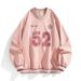 Retro Digital Print V-Neck Sweatshirt For Men & Women - Soft Polyester Pullover With Long Sleeves (S-3XL, Multiple Colors)_viptrois.com
