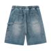men's summer thin five-point pants men's loose large size cool mid-pants trendy elastic waist breeches_viptrois.com