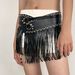 Western Punk Bohemian Belt With Studs & Fringe For Women – Wide Waistband, Asymmetric Design, Vintage Style, Adjustable Buckle_viptrois.com