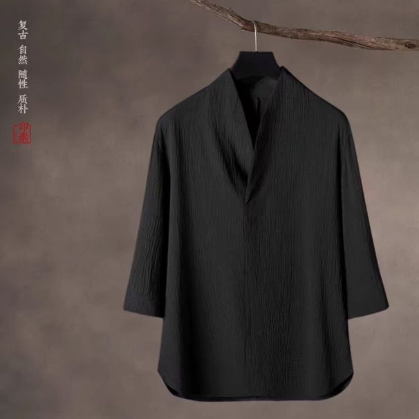 Men's Clothing New Thin Casual Sports Suit Men's Summer High End V Neck Slim Fit Three Quarter Sleeves Two Piece Suit_viptrois.com