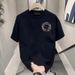 Men's Clothing High End Short Sleeved T Shirt Summer Trendy Simple Printed Pure Cotton Round Neck T Shirt_viptrois.com