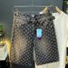 Men's Clothing New Denim Shorts Men's Summer Loose Straight Hole Jacquard High End Five Point Pants_viptrois.com