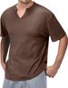 DENGJIAMY Herren-T-Shirt, V-Ausschnitt, Modisch, Sommer, Lässig, Kurzärmelig, Klassisch, Einfarbig, Trendiges T-Shirt_viptrois.com