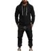 Men's Heavyweight Hooded Sweatshirt And Trousers Set Casual Loose Fit Autumn/Winter Jacket Outfit_viptrois.com