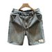 Men's Clothing Straight Blue Thin Jeans Ins Summer Daily Wear Shorts Japanese Lazy Five Point Shorts_viptrois.com