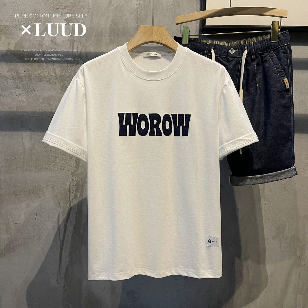 New Trendy Letter Printing Men's Clothing Round Neck Short Sleeve Summer Casual Simple T-shirt Cotton Top Couple T-shirt_viptrois.com