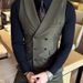 Men's Clothing Double Breasted Suit Collar Waistcoat Retro Business Casual Solid Color Slim Fashionable Vest_viptrois.com