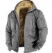 "Fleece-Lined Winter Hooded Jacket - Heavyweight Cotton Zip-Up Sweatshirt With Logo Customization, Relaxed Fit, Ribbed Hem For Urban Streetwear_viptrois.com