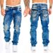 Cross Border Supply European And American New Fashion Jeans Casual Open Line Trousers Straight Men's Trousers Hip Hop Denim_viptrois.com