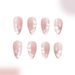 Short bright almond armour Europe and the United States cross-border foreign trade autumn and winter white glitter flower detachable wear nail art 24 _viptrois.com