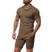 Men's Clothing British Burke Shirt Short Sleeved Shorts Casual Slim Sports Quick Drying POLO Suit_viptrois.com