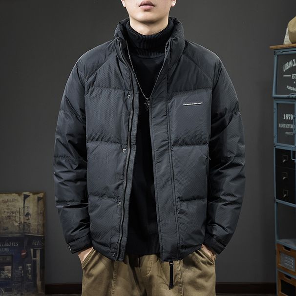Winter Windproof And Coldproof White Duck Down Jacket For Men, Thickened, Warm, Loose Fit, Large Size, Stand_viptrois.com