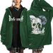 High Street Gothic Butterfly Print Hooded Cardigan Sweatshirt Men's Fashion Loose Hip Hop Jacket_viptrois.com