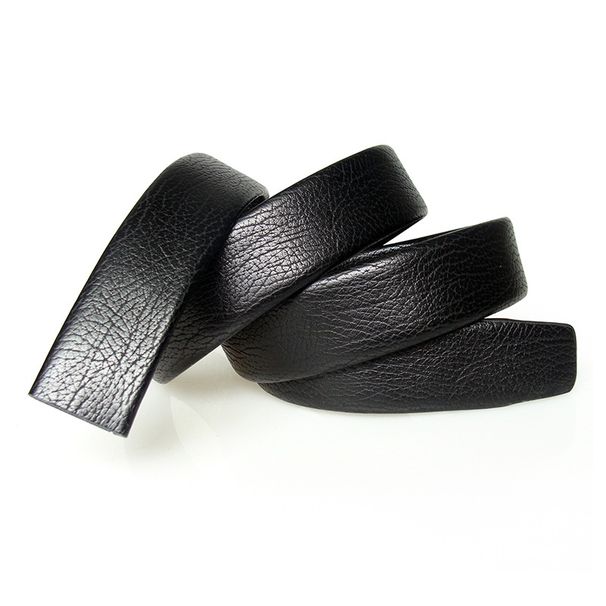Men's Belts Buckleless Belt 3.6CM Men's Automatic Buckle Belt Two Layer Cowhide Transfer Film Leather Litchi Pattern Hemming Belt Strip_viptrois.com