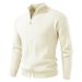 Men's Minimalist Stand Collar Cardigan Sweater (Oversized Knit Coat, Machine Washable, M-3XL, Beige/Grey/Black/Red/Khaki/Olive)_viptrois.com