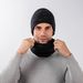 Apparel Accessories in stock Winter fleece-lined Knitted Wool Hat Big Head Men's Fashionable All-match Neck Hat Two-piece Set_viptrois.com