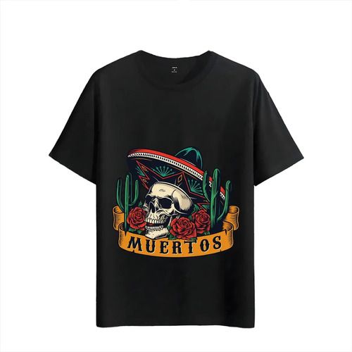 Tshirt Muscle Freaks Day Of The Dead Skull Style Flowers_viptrois.com