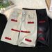 Men's High Street Embroidered Denim Shorts Summer Style American Retro Trend Loose Wide Leg Five Point Trend Cool And Stylish_viptrois.com