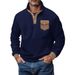 Nordmann European And American Cross-Border Men's Fleece Stand Collar Half Button Long Sleeve Tactical Pocket Flap Pullover_viptrois.com