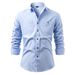 New Cross-border American Retro Denim Shirt Men's Pure Cotton Double Pocket Men's Shirt Tooling Style Long-sleeved Shirt Men's_viptrois.com