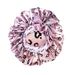 Women's Hats Tie Strap Sleeping Cap With Printed Wide Brim Oversized Satin Round Cap New Beauty Salon Hair Care Cap_viptrois.com