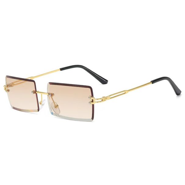Fashion Square Rimless Sunglasses For Women - UV400 Protection Gradient Lens Chic Style Outdoor Sports Driving Fishing_viptrois.com