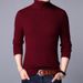 Loom Source Men's Solid Color Vertical Striped Slim Fit Base High Neck Knitted European And American Style_viptrois.com
