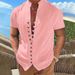Summer Short Sleeve Shirts For Men White Formal Shirt Social Dress Shirts Casual Cotton Linen Tops Beach Blouses Man Clothing_viptrois.com