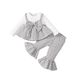 "Elegant Checkered Bow Baby Girl Outfit Set - Long Sleeve Top & Pants, Soft Polyester Blend, Princess Style (1-3 Years, 80-100cm)"_viptrois.com