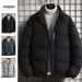 Men's Clothing Winter Padded Coat Warm Stand Collar Jacket, Loose Fit Casual Outerwear, Thickened Polyester Shell, Black/Grey/Navy Blue, Sizes M-5XL_viptrois.com