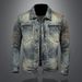 Men's Clothing Long Sleeved Lapel Cardigan Denim Jacket For Boys Niche Design Trendy Cool Personality_viptrois.com