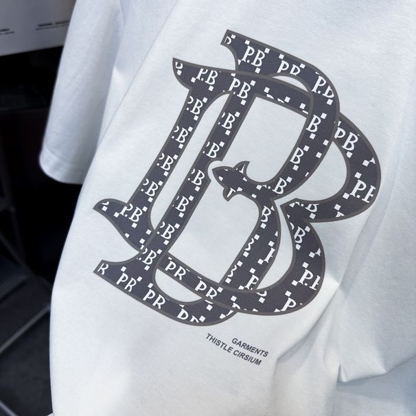 Men's Clothing Solona Summer Men's Short-sleeved Simple T-shirt Letter Trendy Loose T Men's Business T-shirt B1DAD2407_viptrois.com