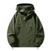 European Size Tooling Hooded Jacket Men's Loose Large Size Half Zipper Casual Jacket Men's Spring And Autumn Models_viptrois.com
