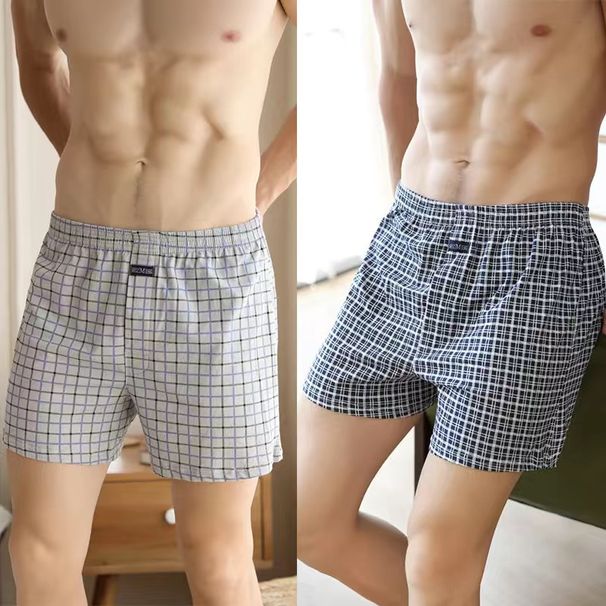Plus Size M-XXXL Cotton Aro Men's Underwear Flat Pants Skin-friendly Comfortable Loose Home Large Waistband_viptrois.com