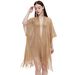 Unisex Cuff filigree tassel cape women's solid color summer transparent thin shawl_viptrois.com