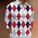 Printed Men's Long Sleeve Turn-down Collar Polo Shirt_viptrois.com