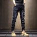 Jeans Spring Autumn 2025 New Trendy Brand Versatile Slim Fit Small Footed Men's Casual Straight Leg Pants With Slight_viptrois.com