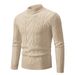 Minimalist Mock Neck Sweater – Premium Acrylic Knit Base Layer With Subtle Jacquard Texture_viptrois.com