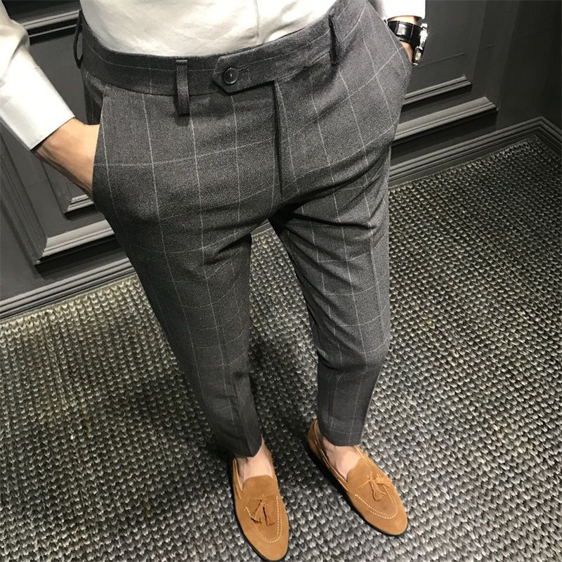 Men's Clothing Skinny Trousers British Style Trousers Men's Trousers Trendy Suit Trousers_viptrois.com