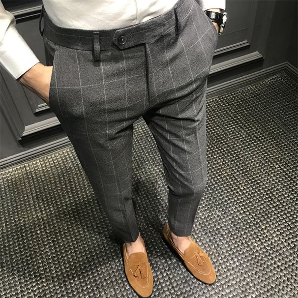 Men's Clothing Skinny Trousers British Style Trousers Men's Trousers Trendy Suit Trousers_viptrois.com