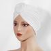 Thickened elastic flower headscarf hat new ethnic style twisted hat fashionable and versatile headscarf warm hat_viptrois.com
