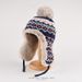 Trapper Hats Knitted Lei Feng hat for women autumn and winter warm with wool and thick ear protection hat ethnic wind jacquard wool hat_viptrois.com