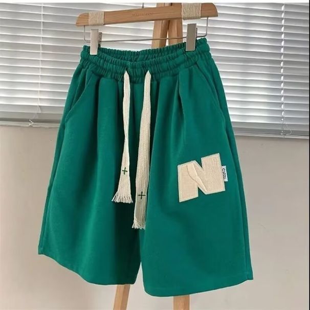 Men's Clothing American Style Letter Embroidered Shorts Men's Summer Ins Trend Casual Pants High Street Trendy Straight Basketball Pants 1_viptrois.com
