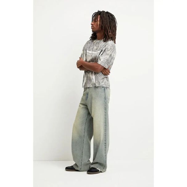 Men's Wide Leg Retro High Street Style Straight Loose Casual Trousers Light Color Fashion_viptrois.com