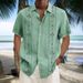 Men's Clothing 2023 Summer New Hort Sleeve Simple Geometric Pattern Men's Shirt_viptrois.com